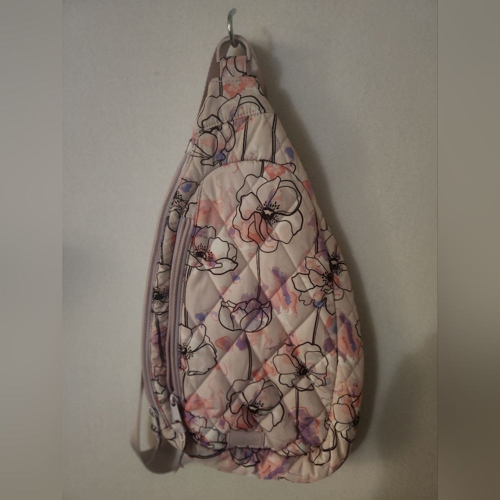 Beautiful Anemone Watercolor Vera Bradley sling backpack with zip ID case